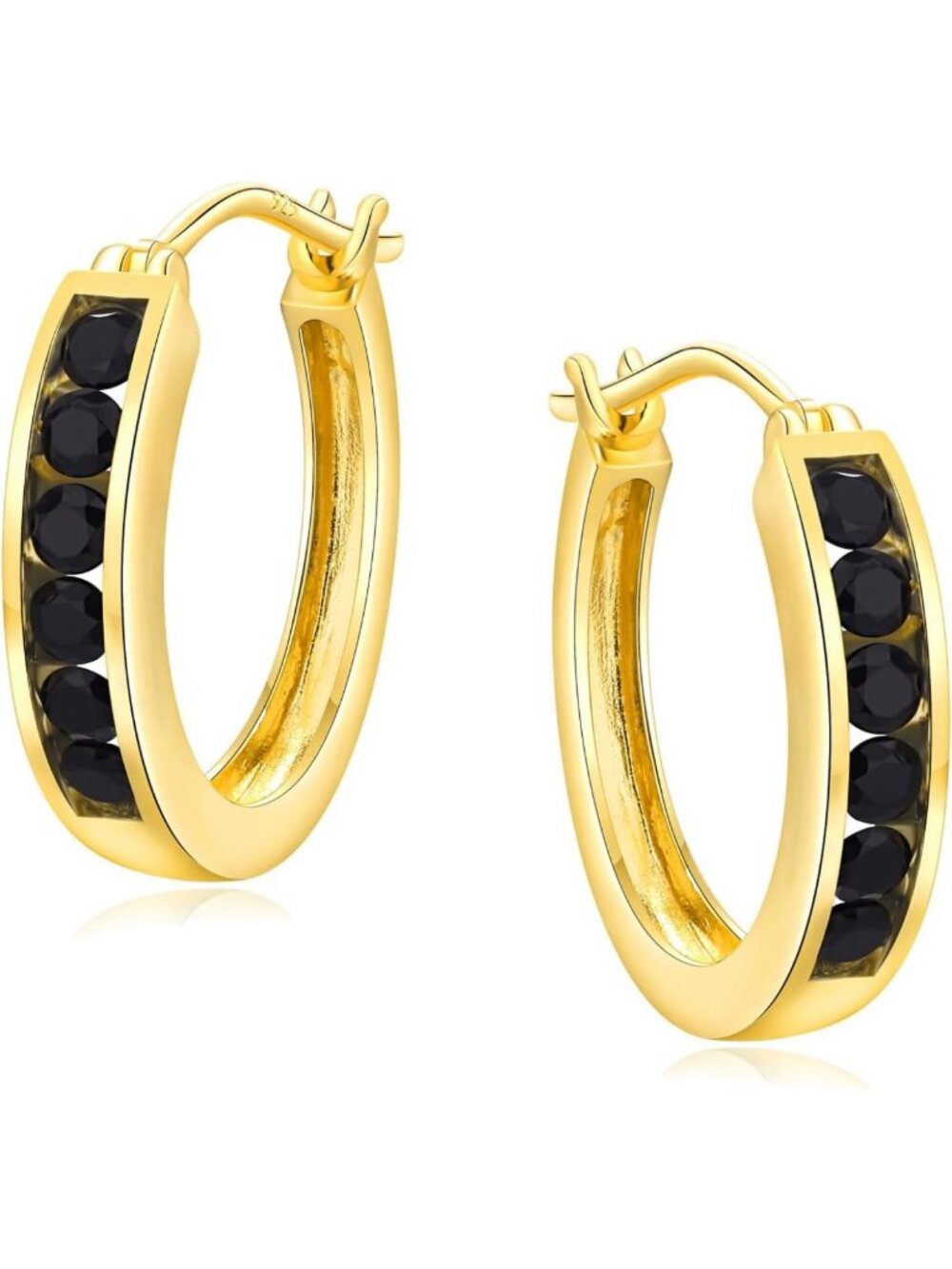 Chunky Birthstone Huggie Hoop Earrings for Men & Women - Stylish Lab Stone